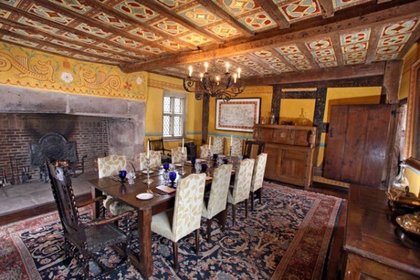Upton Cressett Hall dining room