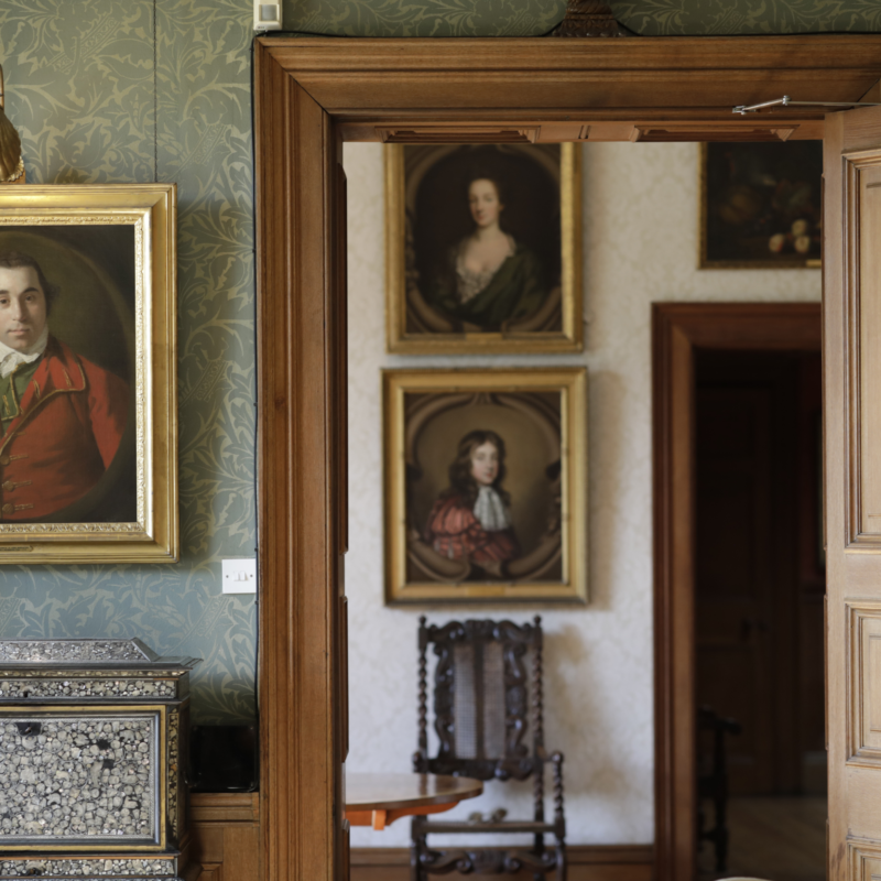 Birdsall Hall door and paintings