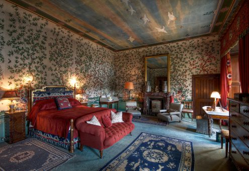 Eastnor Castle Queens Bedroom and painted ceiling