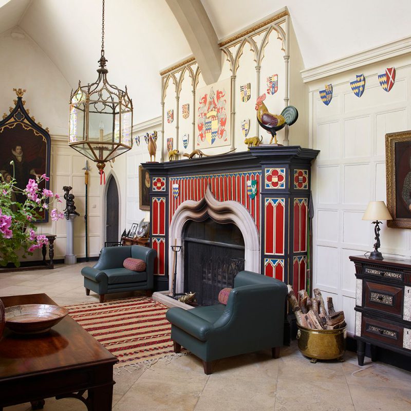 Gothic Hall Stonor House with fireplace