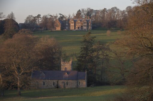 Hall Bishops Tawton beautiful grounds in the winter