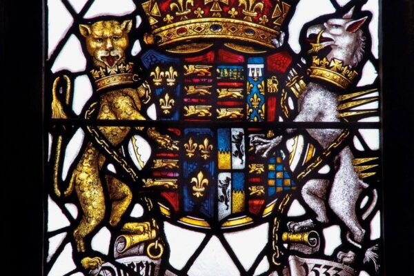 Hever Castle stained glass of Queen Anne Boleyn 1533