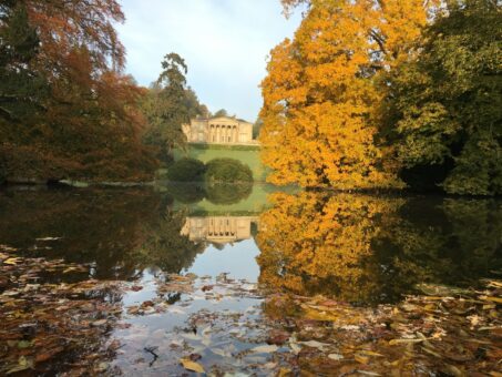 Millichope Park lake in autumn