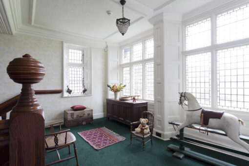 Plas Dinam Country House, Wales with rocking horse