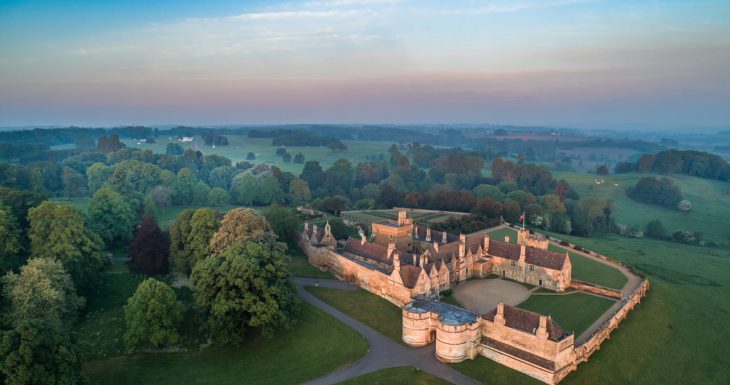 Rockingham Castle overhead view