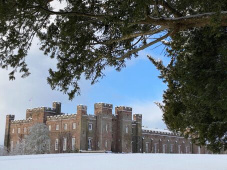 Snow on Scone Palace in Perth